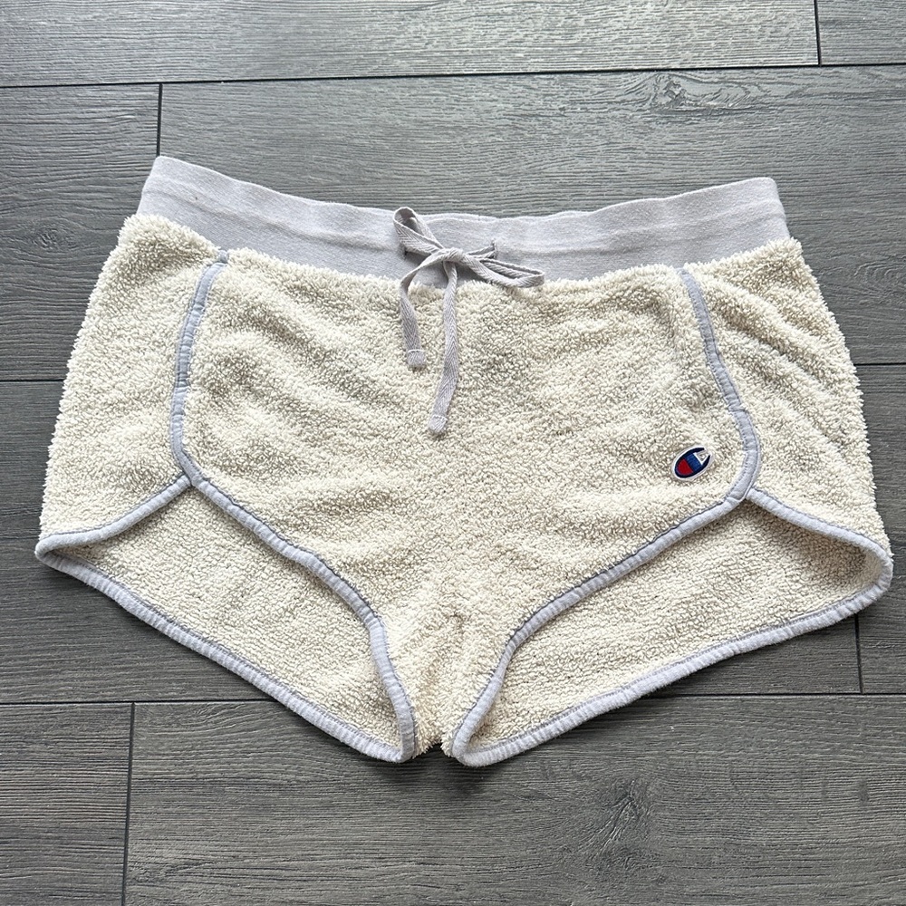 Champion Women's Off-White Terry Athletic Shorts